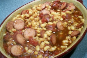 Barbecued Kielbasa and Beans