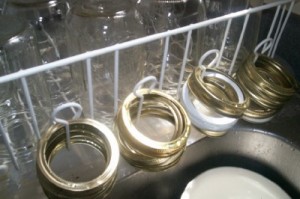 washed jars and rings